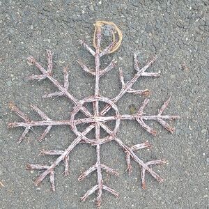 Four Rustic Brown Snowflake Holiday Ornament
